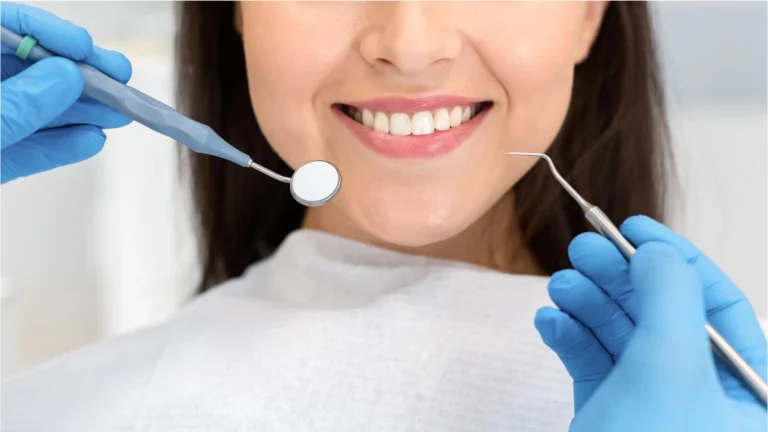 smile of women with white teeth